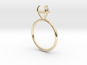 Thin ring with socket in 14K Yellow Gold: 5.5 / 50.25