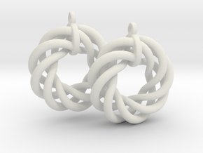 Torus Flower Earrings in White Natural Versatile Plastic