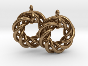 Torus Flower Earrings in Natural Brass