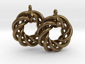 Torus Flower Earrings in Natural Bronze