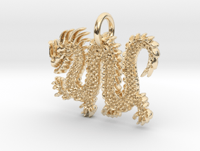 Chinese Dragon Pendant in 14K Yellow Gold