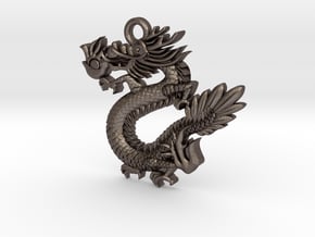 Dragon in Polished Bronzed Silver Steel