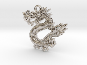 Dragon in Rhodium Plated Brass