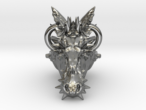 Dragon pendant top by OY in Polished Silver