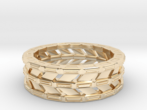 Triple Band Ring in 14k Gold Plated Brass: Extra Large