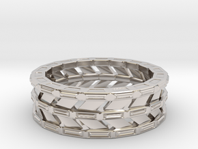 Triple Band Ring in Rhodium Plated Brass: Extra Large