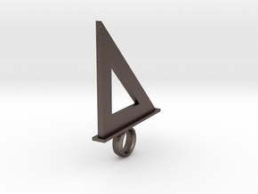Speedsquare Keychain or Pendant in Polished Bronzed Silver Steel: 1:20000