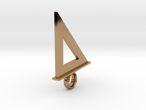 Speedsquare Keychain or Pendant in Polished Brass: 1:4800