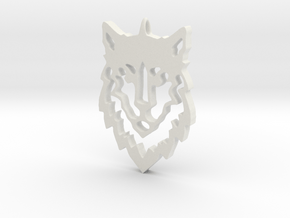 Wolf Pendant in White Natural Versatile Plastic