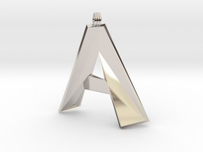Distorted Letter A in Platinum
