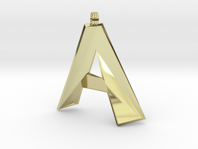 Distorted Letter A in 18k Gold Plated Brass