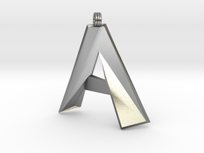 Distorted Letter A in Natural Silver
