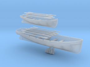1/100 DKM 8m & 6m Long Boats Set in Smooth Fine Detail Plastic