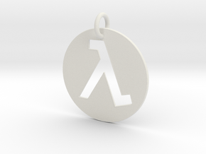 Half Life Pendant/Keychain in White Natural Versatile Plastic