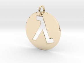 Half Life Pendant/Keychain in 14K Yellow Gold