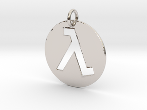 Half Life Pendant/Keychain in Rhodium Plated Brass