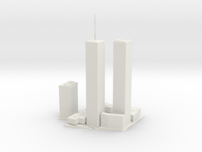 Original World Trade Center for 3D printing in White Natural Versatile Plastic: Small
