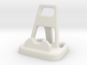 Angular Cellphone / Tablet Stand in White Natural Versatile Plastic