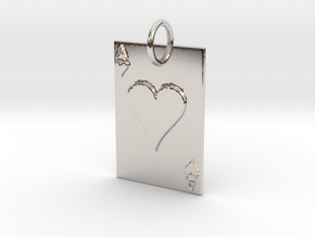 Ace of Hearts Keychain/Pendant in Platinum