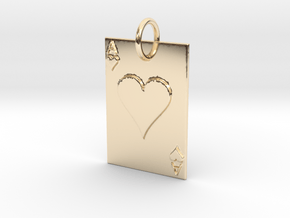 Ace of Hearts Keychain/Pendant in 14k Gold Plated Brass