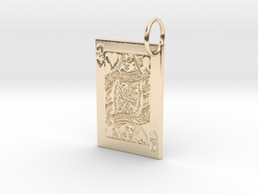Queen of Hearts Keychain/Pendant in 14K Yellow Gold