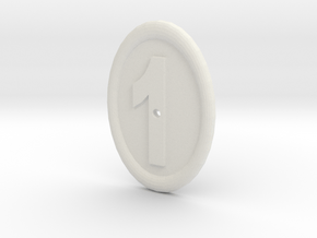 Oval Imitation Whistle-hole Number 1 Button in White Natural Versatile Plastic