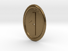 Oval Imitation Whistle-hole Number 1 Button in Natural Bronze