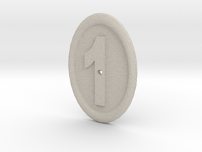 Oval Imitation Whistle-hole Number 1 Button in Natural Sandstone