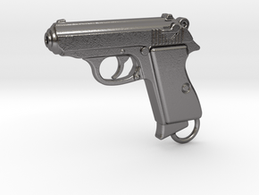 PPK Gun Keychain in Polished Nickel Steel