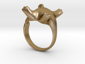 Cat Ring II -the lazy in Polished Gold Steel: 5 / 49