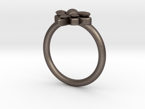 Delphine Ring-Size 6.5 in Polished Bronzed Silver Steel