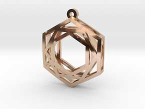 Nested Hexagon Earings in 14k Rose Gold