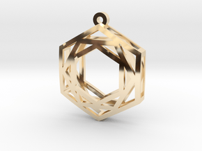 Nested Hexagon Earings in 14k Gold Plated Brass