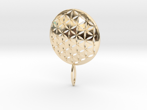 Flower of Life Keychain key fob  in 14k Gold Plated Brass