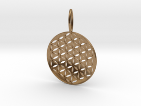 Flower Of Life Pendant Cosmic Jewelry in Natural Brass