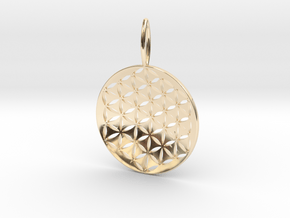 Flower Of Life Pendant Cosmic Jewelry in 14K Yellow Gold