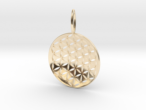 Flower Of Life Pendant Cosmic Jewelry in 14k Gold Plated Brass