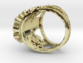The Handsome Joker - Skull ring in 18k Gold Plated Brass