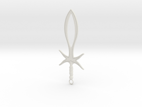Dagger Pendant in White Natural Versatile Plastic