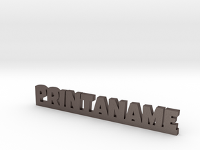 PRINTANAME Lucky in Polished Bronzed Silver Steel