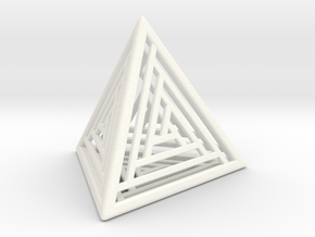Tetrahedron Lattice in White Processed Versatile Plastic