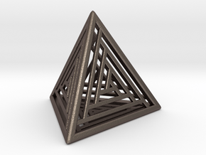 Tetrahedron Lattice in Polished Bronzed Silver Steel
