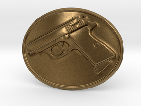 PPK GUN Beltbuckle in Natural Bronze