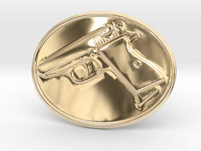 PPK GUN Beltbuckle in 14k Gold Plated Brass