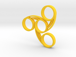 Tri-Swirl Fidget Spinner in Yellow Processed Versatile Plastic