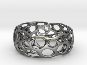 Convex Bracelet  in Fine Detail Polished Silver