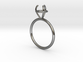 Thin ring with socket in Fine Detail Polished Silver: 9.25 / 59.625