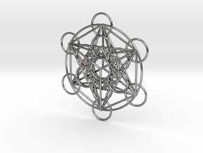 Metatron's Cube Pendant in Polished Silver