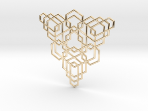 Hex Fractal Pendant in 14K Yellow Gold