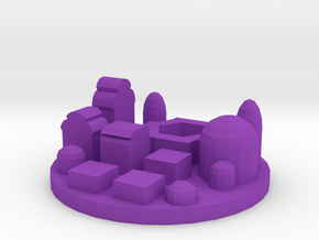 Game Piece, City Spaceport in Purple Processed Versatile Plastic